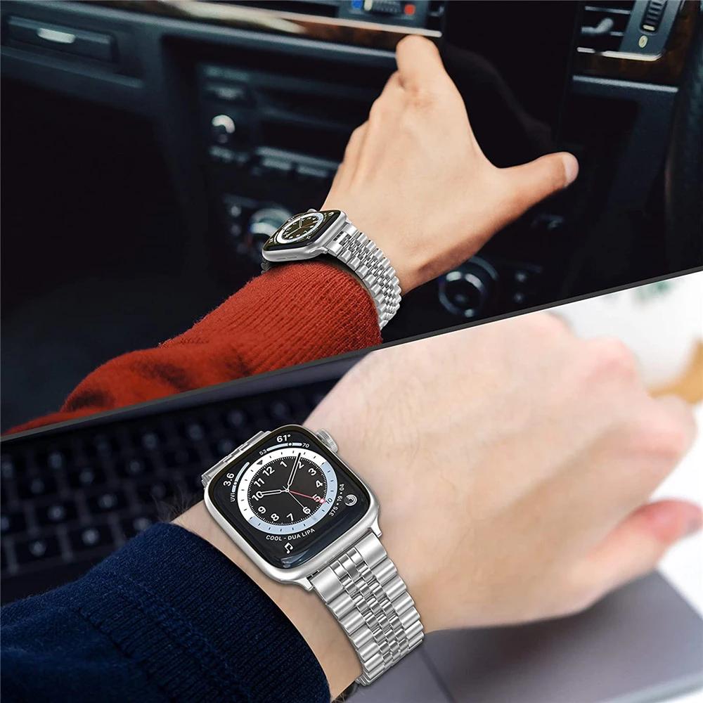Metal Band+TPU Soft Case For Apple Watch 45mm 44mm 41mm 46mm 42mm 49mm Stainless Steel Wristband iWatch 11 10 9 8 7 6 5 SE Strap