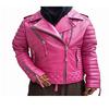 Womens PINK Leather BIKER JACKET,Biker Motorcycle Jacket,Hot Pink,Ladies Designer,Motorcycle Leather Jacket,Moto Jacket,Gift For Wife