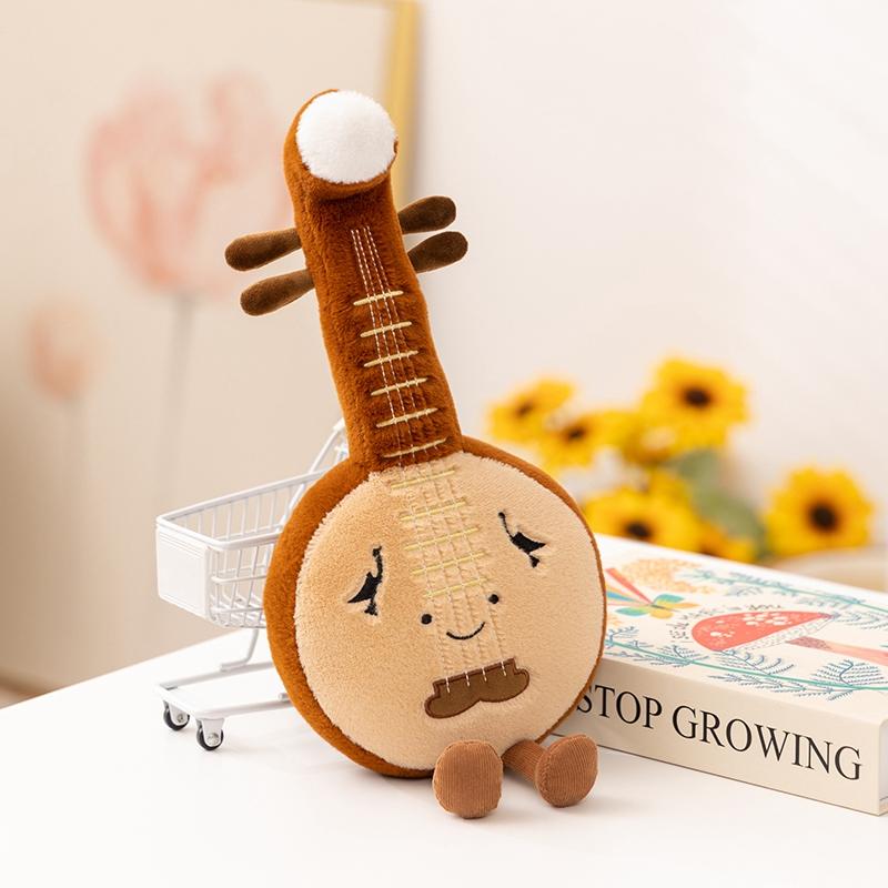 Lovely Instrument Combination Plush Saxophone Guitar Doll Guzheng Toy Piano Soft Pillow Gift For Children