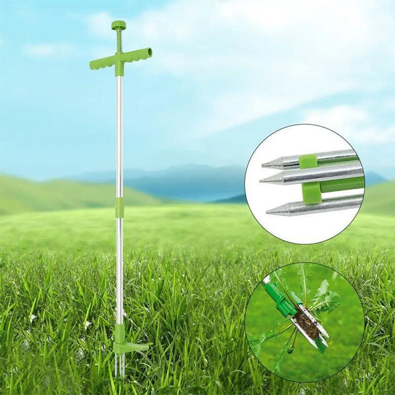 Stand Up Weeder Gardening Weed Puller Tool Multi-Function Long Handle Weeding Tool Portable Weed Remover for Outdoor Yard Grass