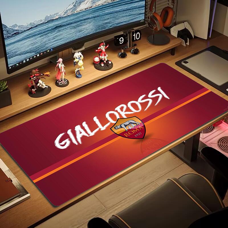 AS Roma Football Color Mouse Pad Large Gaming Table Cushion Non-slip Laptop Tablet Big Mousepad XXL Mat Mini PC Playmat With Lock edge