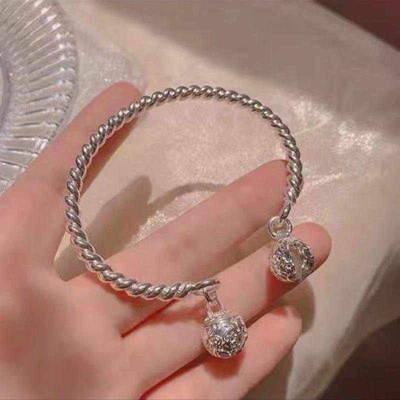 Ding Dang Bracelet: Personalized Double Palace Bell with Twisted Wire