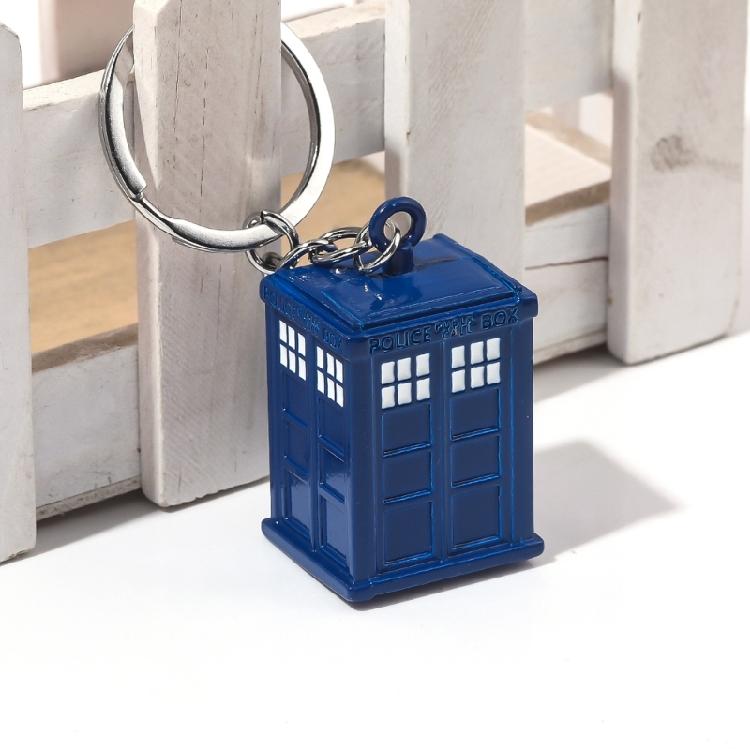 Attractive Tardis Themed Keychain Pendant Adds Character to Key Secure Key Rings Creative Keychain for Personal Use
