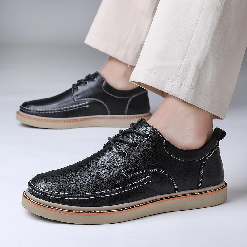 

Модные Новые мужские повседневные деловые кожаные туфли с ручной прошивкой нитью Универсальные Джентльменские для вечеринки, офиса, свадьбы, Роскошные Высококачественные туфли 44 чёрный