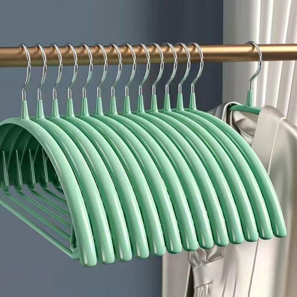 

5pcs Stainless Steel Clothing Organizer Semi-round Closet Storage Hook in Dormitory Green-5pcs
