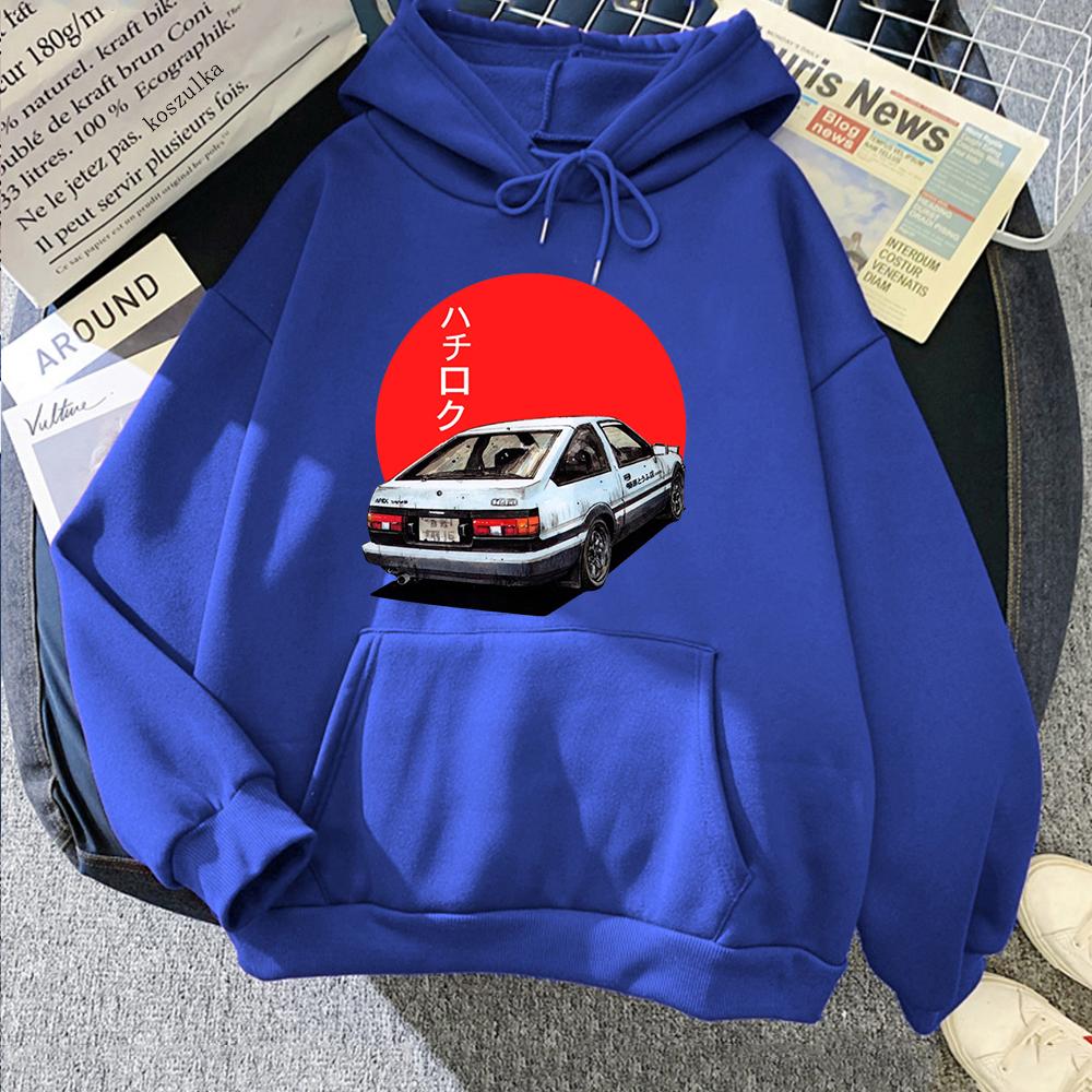 Manga Hoodie AE86 Fashion Print Sweatshirt Japanese Long Sleeve Hoodies Men Women Harajuku Anime Sweatshirts