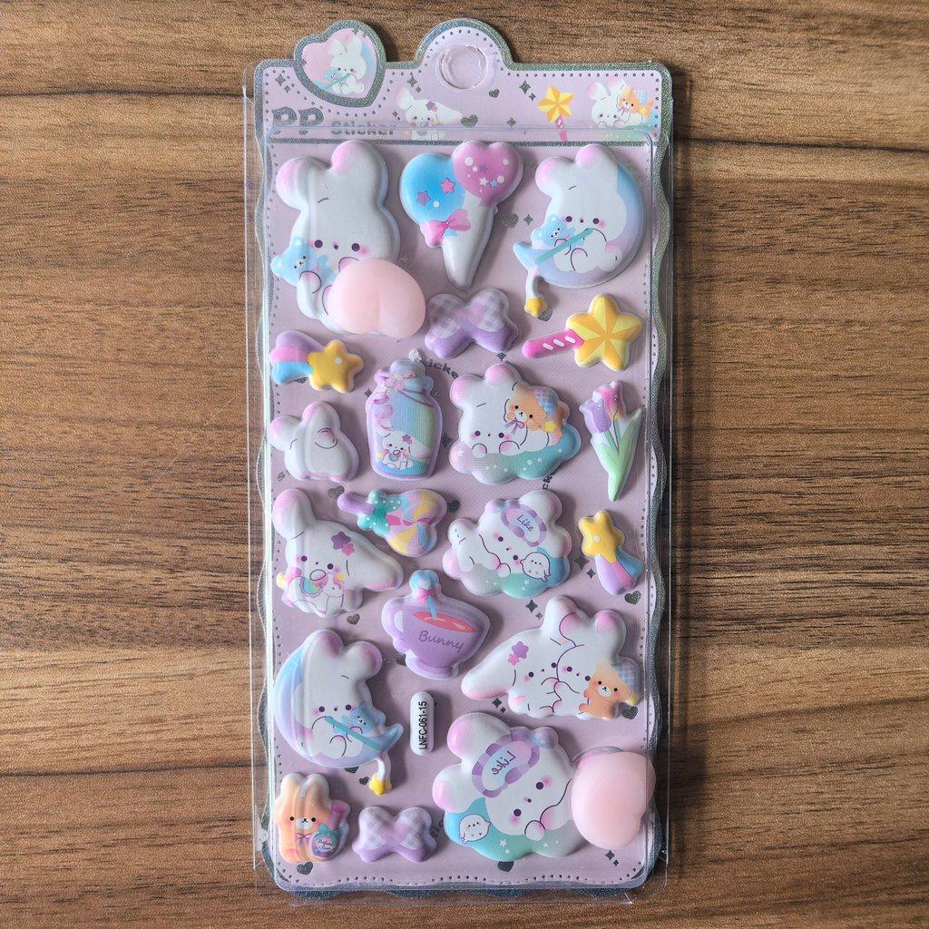 Cute Cartoon PP Sticker (1 Pcs) - 3D Embellishment for Planners, Device Decoration & Handcrafts BulingBulingStickers Store