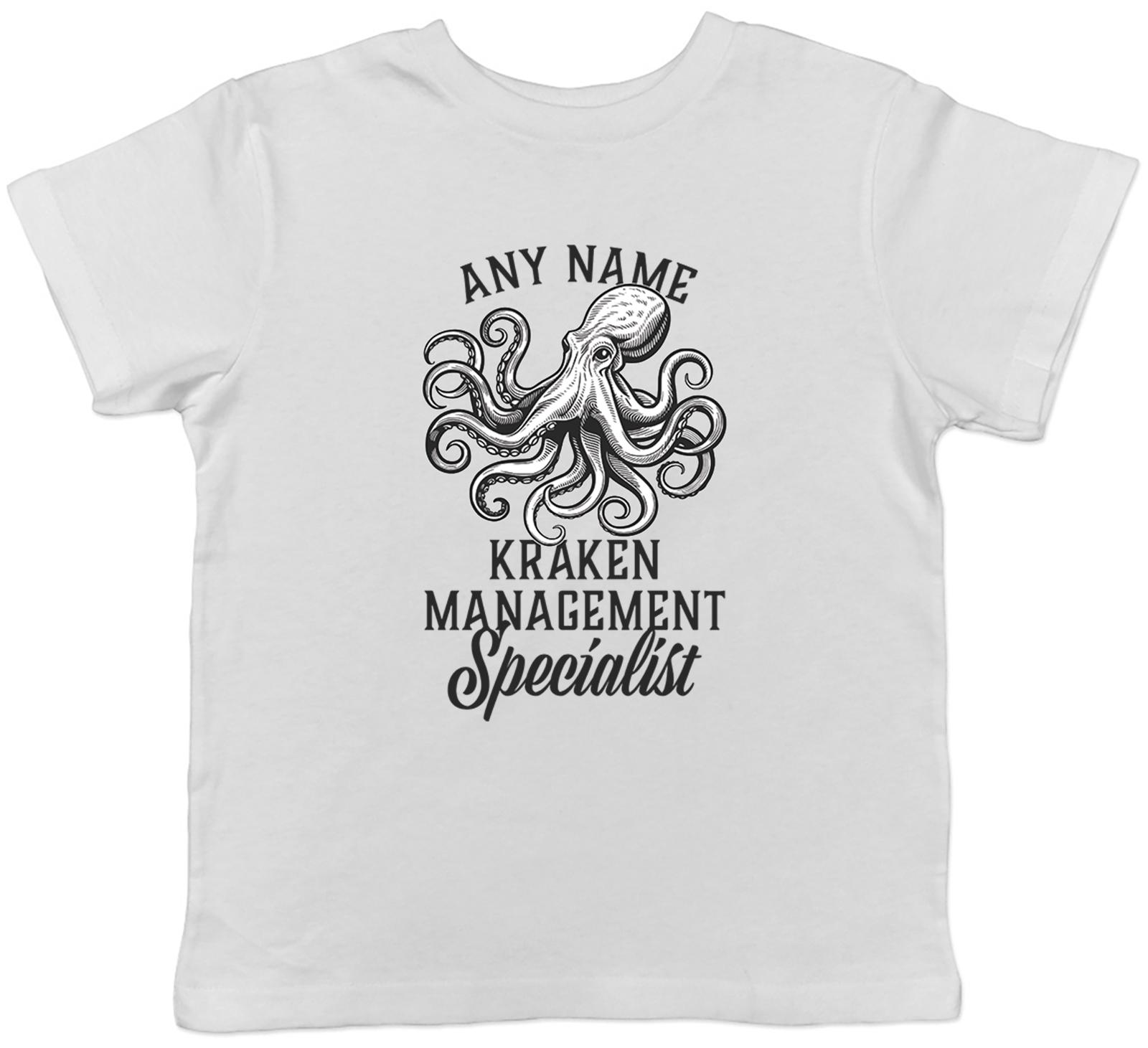 Personalised Kraken Management Specialist Octopus Kids T-Shirt Boys Girls Gift 140