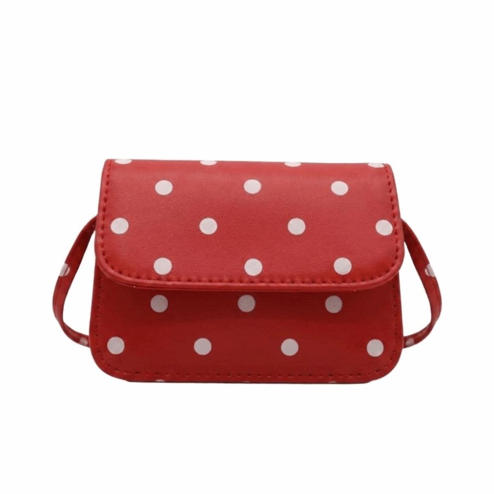 PU Mini Square Bag Sweet Single-Shoulder Bag Fashionable Polka Dot Crossbody Bag  Dressy Occasions красный