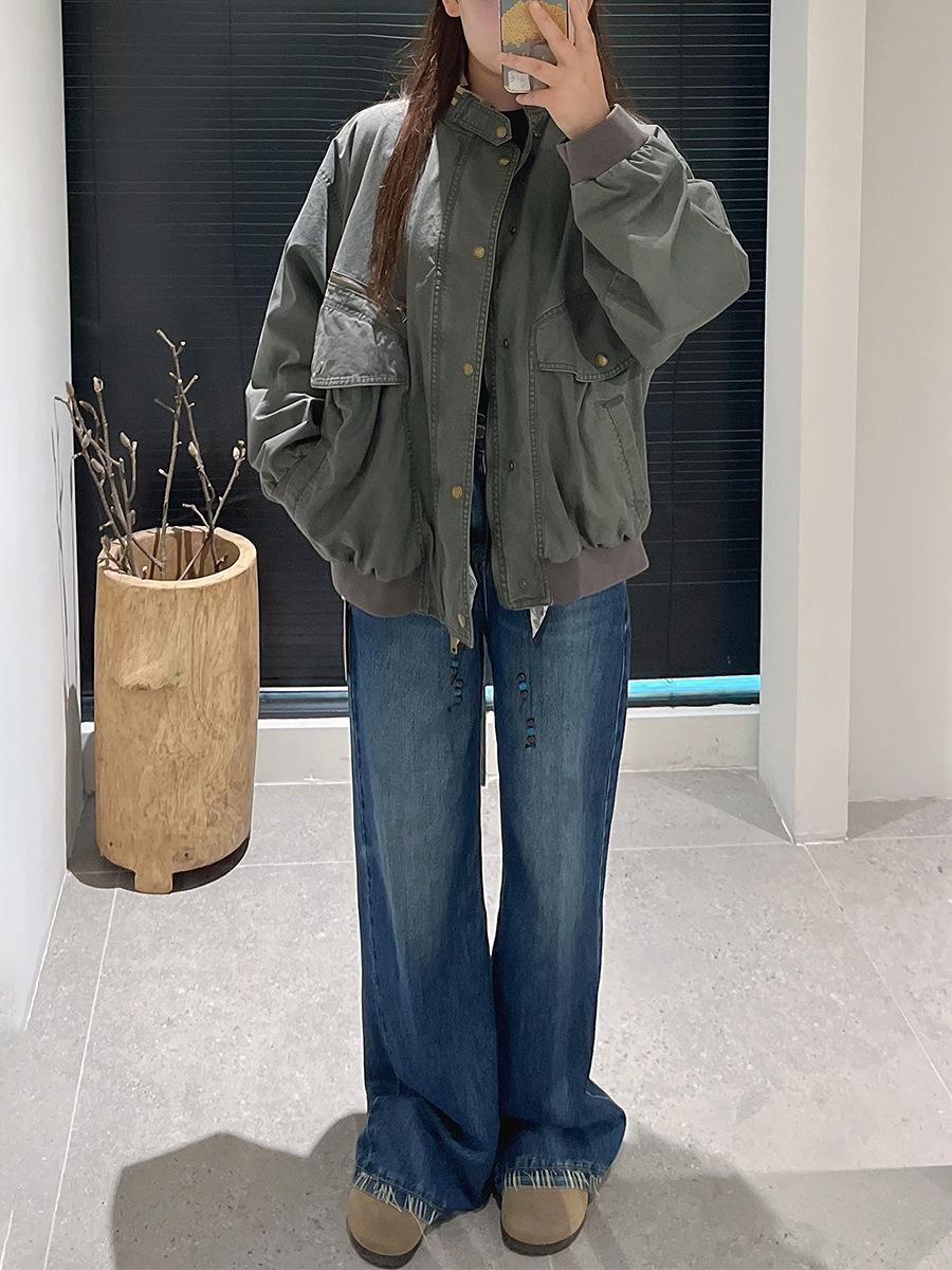 

Sumachi 2025 Осень Женские Универсальные Приталенные Джинсы Клеш 30 (130-145 Jin) джинсовый синий