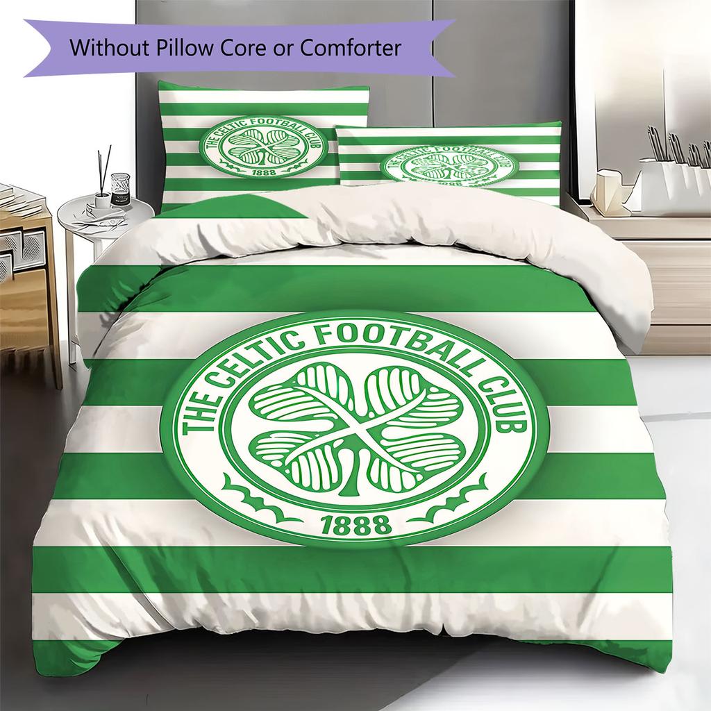 Celtic Football Club Pattern Bedding,Quilt Set Quilt Cover Pillowcase Home Birthday Gift(1 * Duvet Cover + 2 * Pillowcase, Without Core)