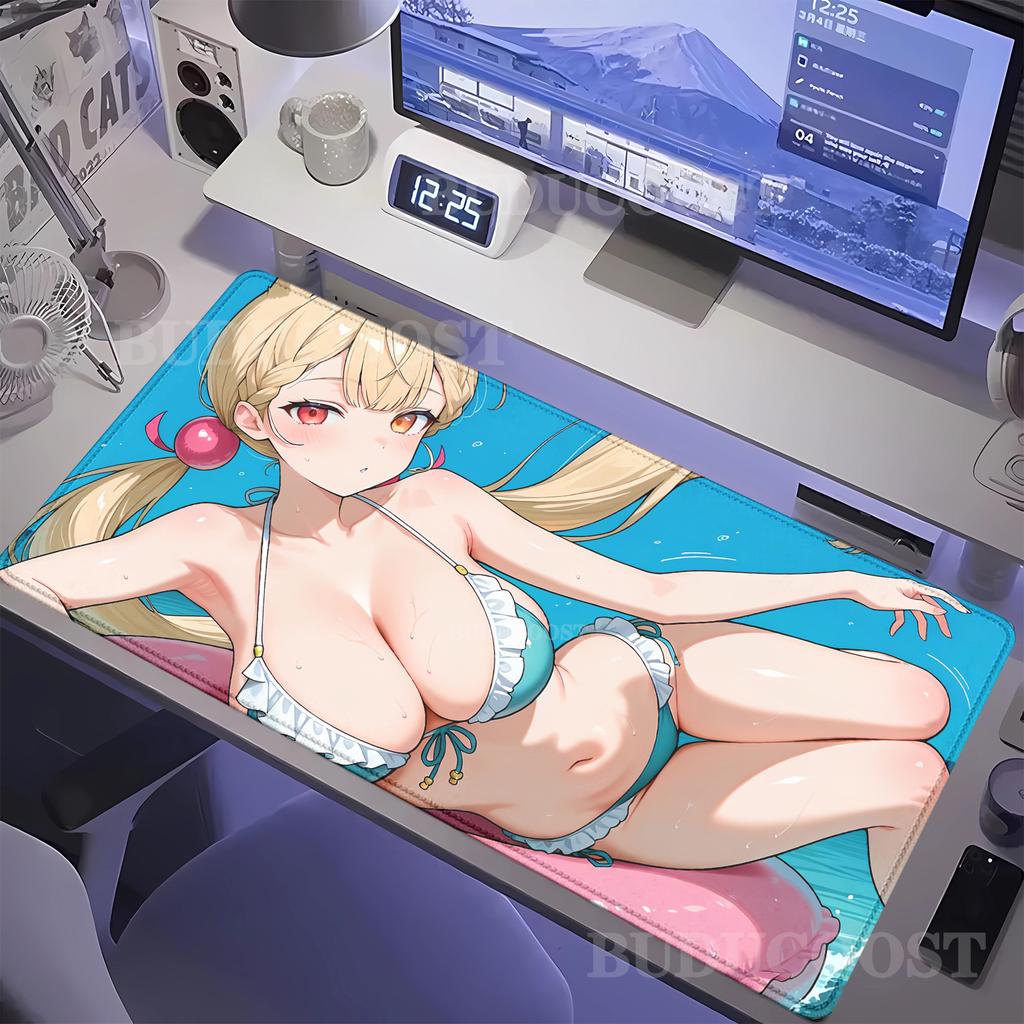 Alice Thymefield kawaii Mousepad Zenless Zone Zero ZZZ Computer Locking Edge Mouse Pad Large Keyboard overlock cute Desk Mat