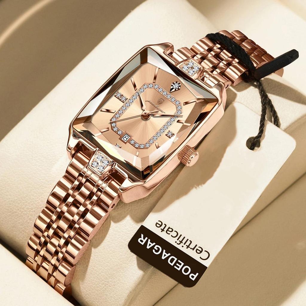 POEDAGAR High Quality Women Watch Waterproof Date Fashion Watches Luxury Stainless Steel Quartz Ladies Wristwatch
