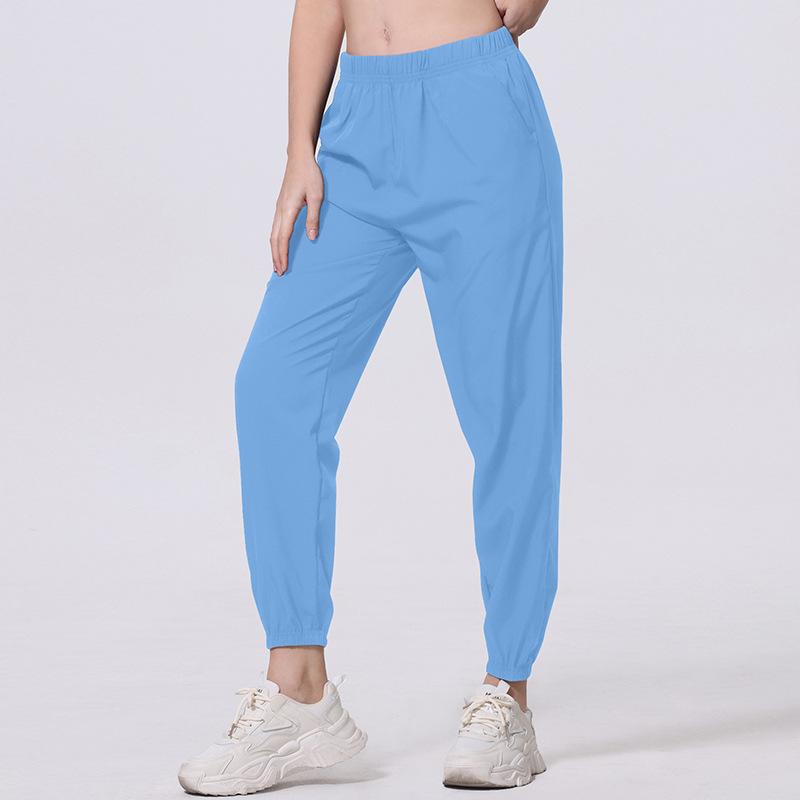 Vår og Sommer Tynne Dame Hurtigtørkende Sports Fritidsbukser Mesh Pustende Svart Alt-match Sports Ni-punkts Bukser Løpe Haremsbukser