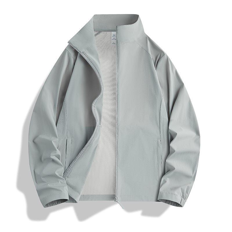 UPF50+ Sun Protection Jacket: Ice Silk, Stand Collar, Loose Fit, Breathable for Outdoor Camping and Cycling