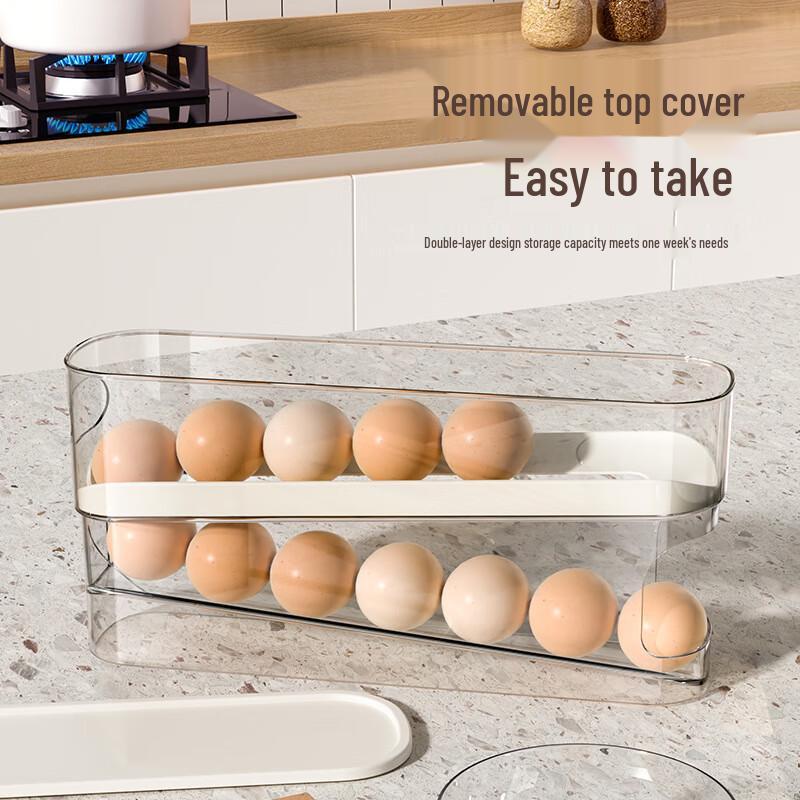 Double-Layer Refrigerator Slide-Out Egg Holder