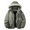 Mens Warm Fleece-Lined Hooded Parka Winter Jacket Oversized Casual Coat Daily Wear