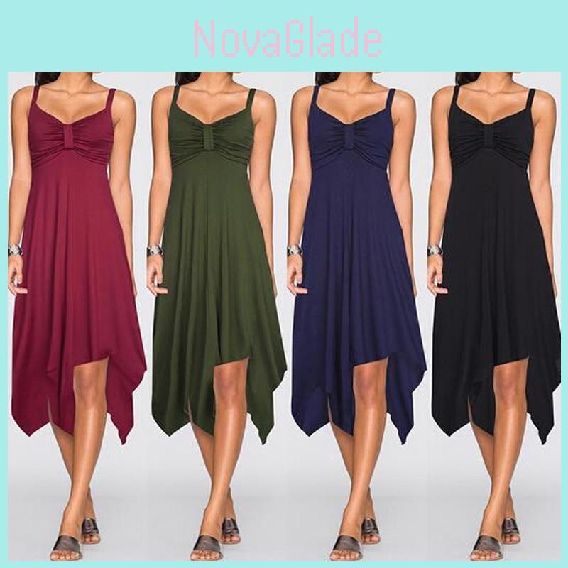 Women Midi Dress For Summer With Elegant Sleeveless Design And G-string Style**