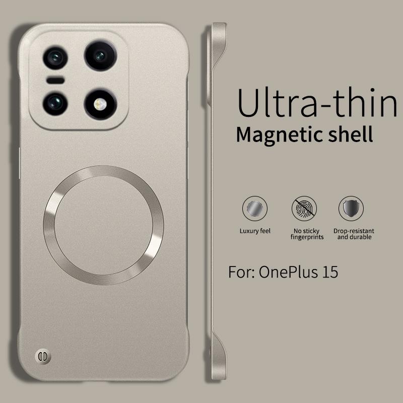 

UltraThin Metallic Paint PC For Magsafe Magnetic Phone Case For OnePlus 15 13 12 T V Ace 5 3 2 Pro Wireless Charge Frosted Cover OnePlus 15