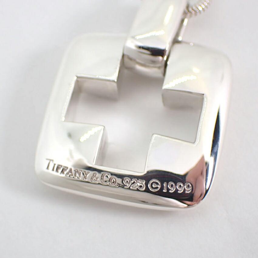 [Used] TIFFANY 925 Open Cross Long Pendant/Necklace/g517-33