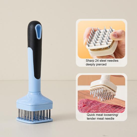 Stainless Steel Meat Tenderizer Hammer Automatic Rebound Meat Tenderizer Tool for Kitchen Family Restaurant Bakery Marinade Absorption Enhancer