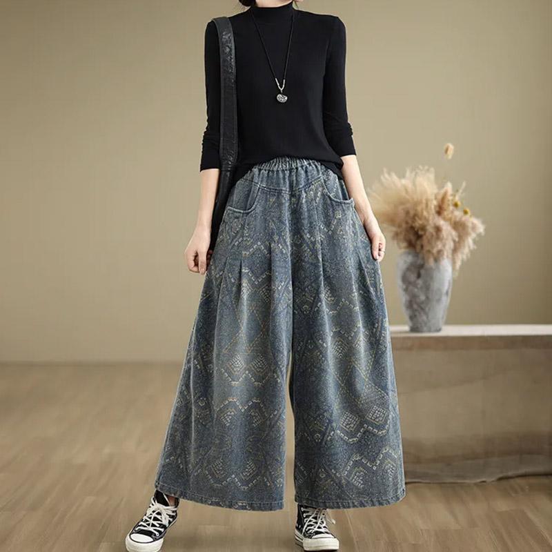 

Брюки женские эластичные с высокой талией, длинные, больших размеров, утолщенные, тянущиеся, универсальные, повседневные, широкие джинсовые брюки XL синий