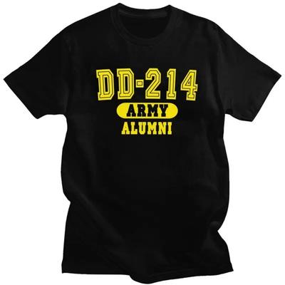 Custom Trendy DD214 US Army Alumni T Shirt Men Pure Cotton T-shirt Veteran Day Patriotic Tee Tops Streetwear Tshirts