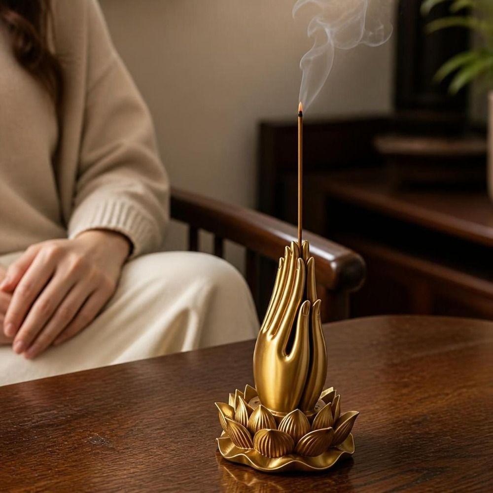 3D Printed Lotus Hand Incense Holder Lotus-Base Tabletop Incense Base Home Meditation