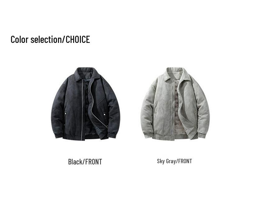 Men's Winter Retro Loose Duck Down Jacket - Thick, Warm, and Versatile with Lapel.