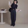 Polo Lapel Ice Silk Knitted Sweater Short-sleeved Women's Summer Thin and Thin Temperament Pocket T-shirt Versatile and Half, Cardigan