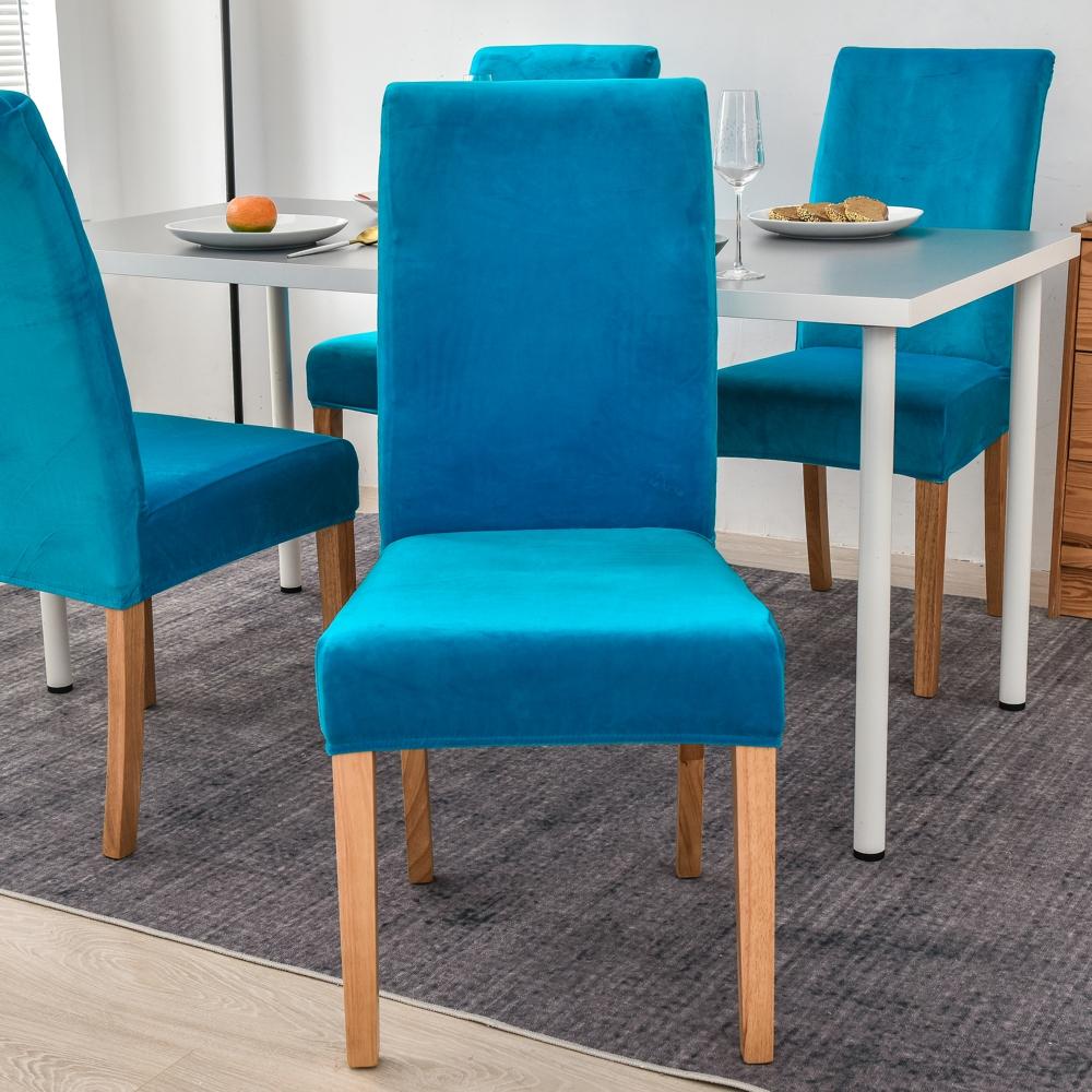Velvet Plush Stretch Chair Slipcover Elastic Spandex Chair Cover for Dining Room Kitchen Wedding Banquet Hotel Housse De Chaise