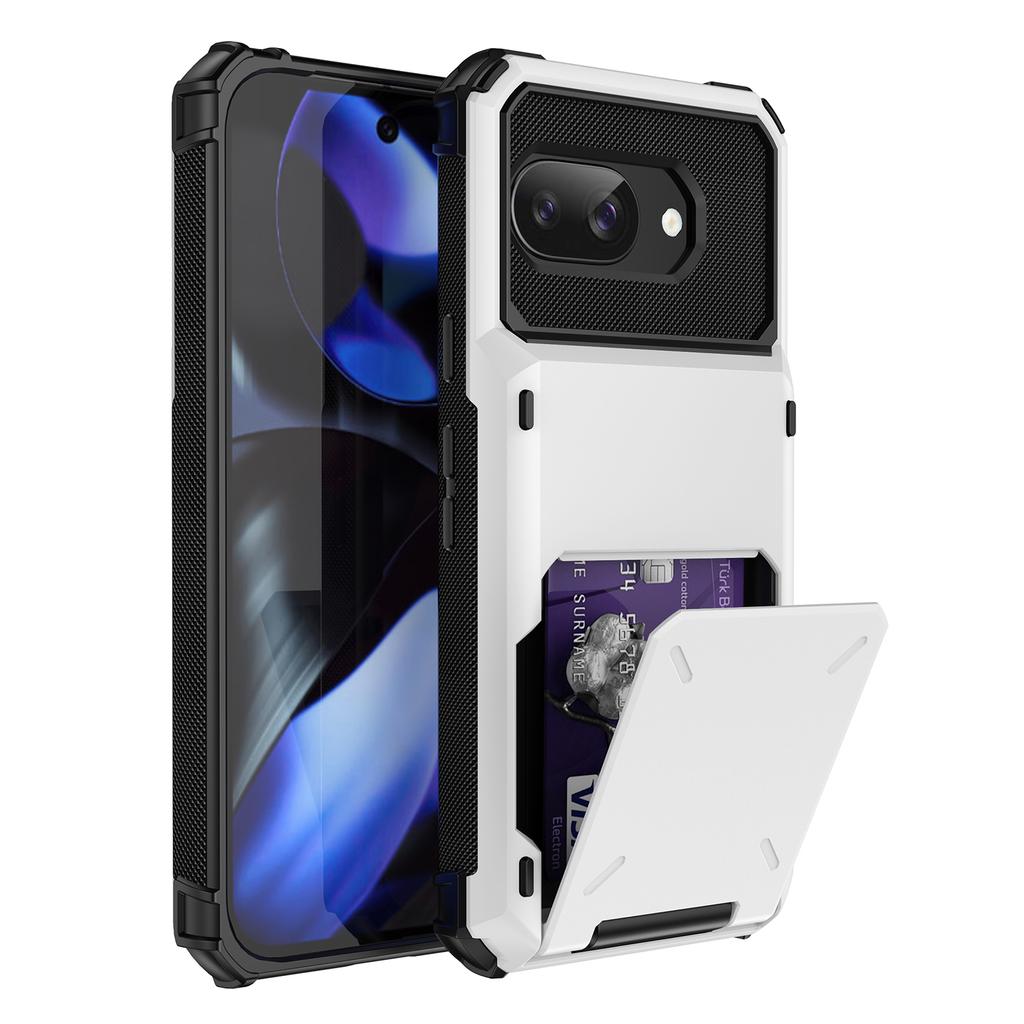 For Google Pixel 9a Case PC + TPU Dual Layer Back Phone Cover with Card Holder