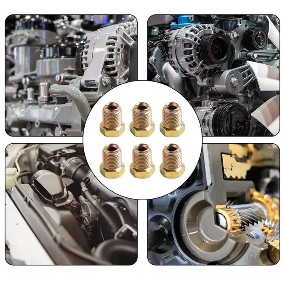 M12mm X1mm Metric Nuts Cylinder Fittings Silver Unions Master 3/16' Pipe Brake Cable Connector Condition