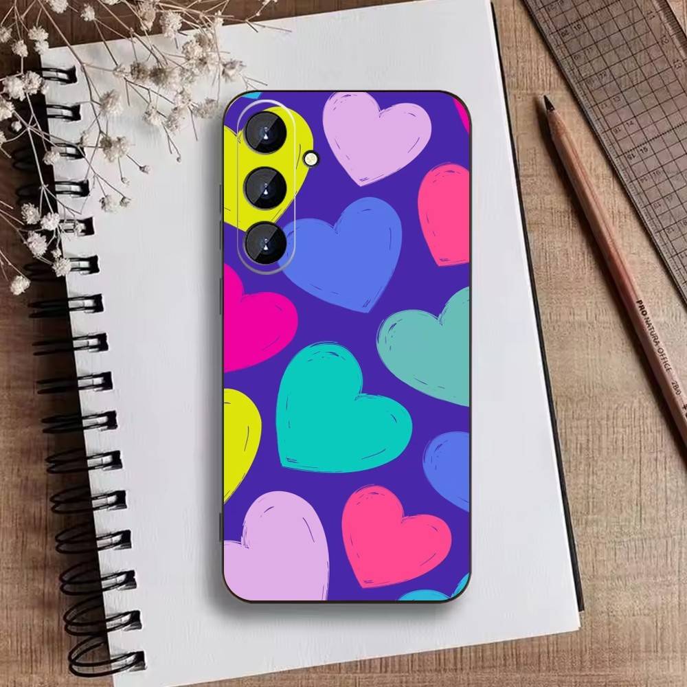 Y2K POP-Heart Phone Case For Samsung Galaxy A73,A21s,A22,A31,A52,A53,A71,A41Soft Black Shell