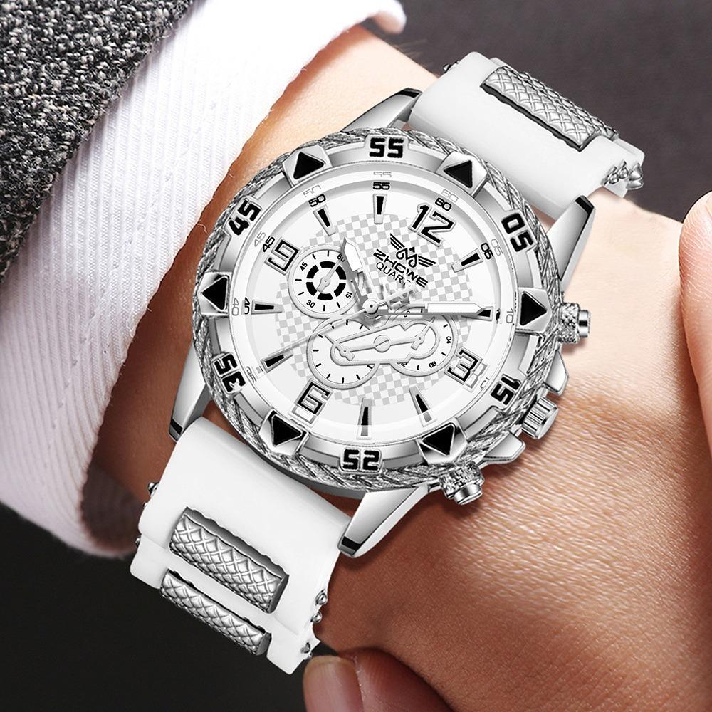 Men's Watch Blu-ray Glass Quartz Watch Classic Watch False Three-eye Digital Alloy Watch