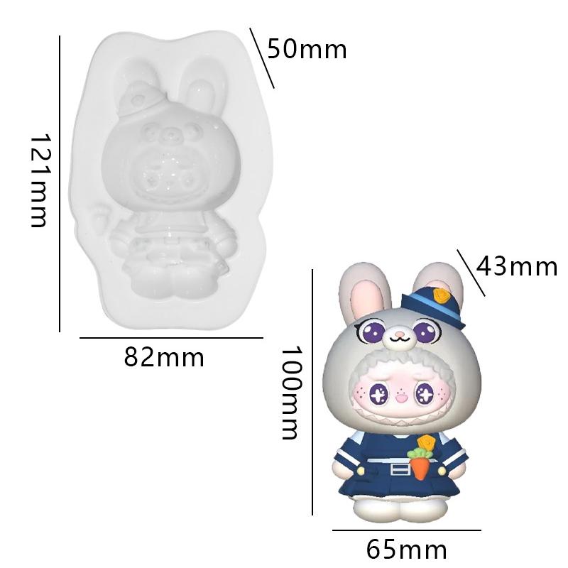 Kawaii Labubu Silikonform Søtt Tegneseriebilde Bakeform DIY Sjokoladekake Godteri Bakeform Håndverksverktøy