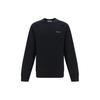 Solid Logo Print Crew Neck Fitted Long Sleeve Sweatshirt Men Sweatshirt Black 801560755-V0029