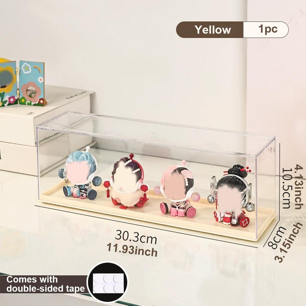 Transparent doll display cabinet, dust-proof storage box for collectibles, doll and doll display rack, stackable storage box