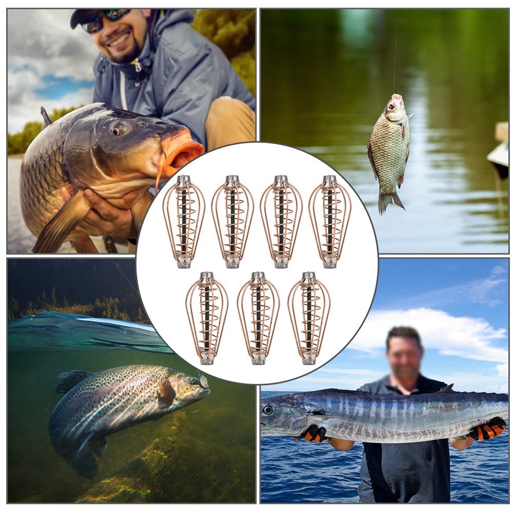 Feeder Metal Lure Fishing Portable Bait Cage Tackle Accessories With Weightcopper Colour 25g6pcs