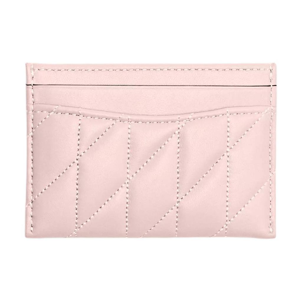 Coach Essential 11 Quilted Metal Logo Leather Card Holder Women Accessories Pink CM434-B4B5