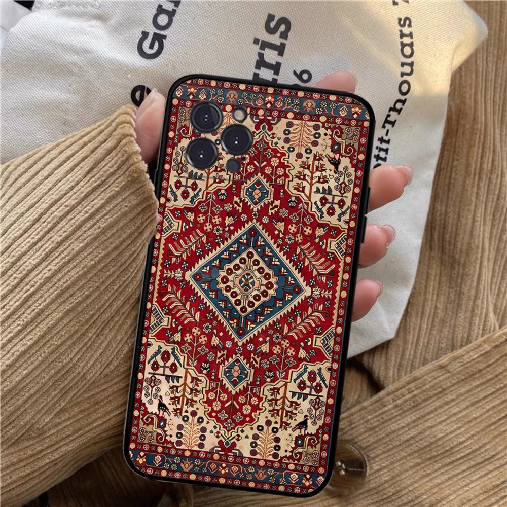 

Чехол для телефона с цветочным узором в стиле персидского ковра для iPhone 15 14 11 12 13 Mini Pro XS Max Cover 6 7 8 Plus X XR SE 2020 Funda Shell 7plus or 8plus
