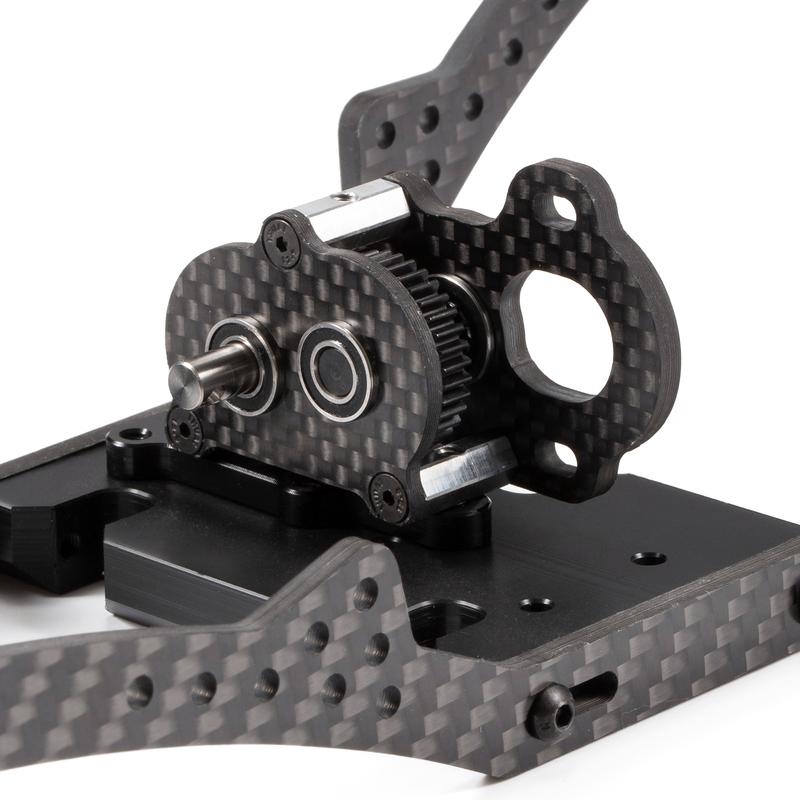 48P 29g Ultra-Light Portal Transmission Black Carbon Tiny Gearbox for 1/10 LCG Chassis Comp Builds Rigs