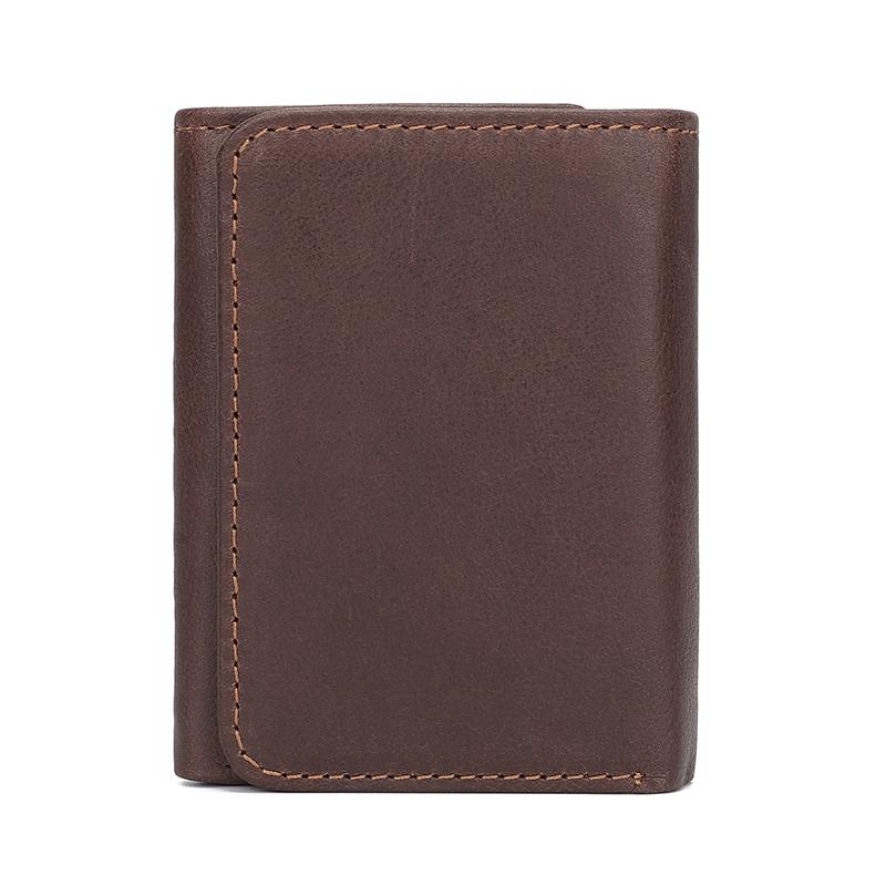 

Короткий кожаный кошелек-трифолд для мужчин, RFID-кошелек, многофункциональный короткий кошелек из натуральной кожи, большой вместимости, держатель для карт, для бизнеса кофейный
