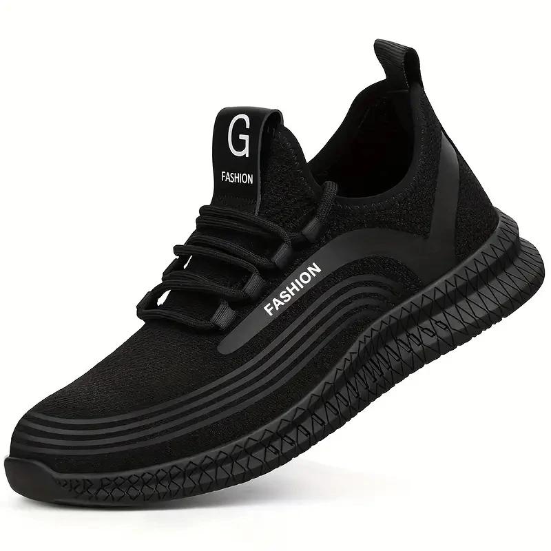 

Steel Toe Protective Work Shoes Anti Smash Safety Shoes Men Women Light Work Sneakers Breathable Anti-Stab Indestructible Shoes 37