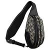 Dior Scarab Zipper Closure Oblique Print Grain Leather Shoulder Bag Men Shoulder Bag Beige White 1ESBO040YKY-H27E