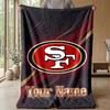 San Francisco 49ers Custom Flannel Throw Blanket Print Your Name Text Soft Warm Blanket Holiday Present