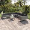 Vidaxl 11-Cz. Set da Giardino, Cuscini, Rattan PE Grigio