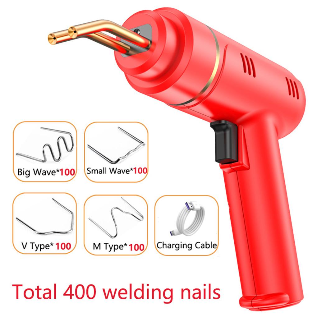 

200W Cordless Plastic Welder Gun Plastic Welding Kit 400/1200PCS Hot Stapler USB Rechargeable Bumper Repair Kit for Most Plastic