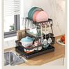 Stainless Steel Dish Drying Rack Kitchen Sink Countertop Modern Minimalist Utensil Organizer With Drainage Tray