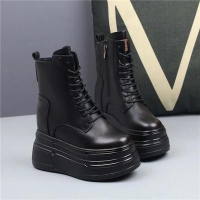 Fashion High Quality Female Footwear 2024 New Waterproof and Anti-slip Women's Platform Boots Heightened Thick Sole Lady High Top Shoes